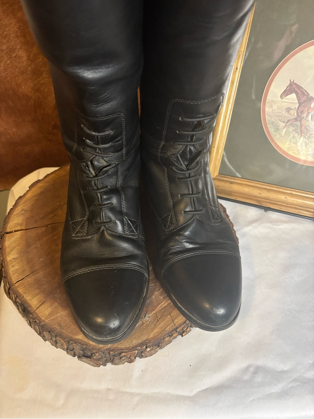 Ariat Women’s Black Leather Tall Riding Boots | Equestrian English Style Size 9B - Picture 4 of 8